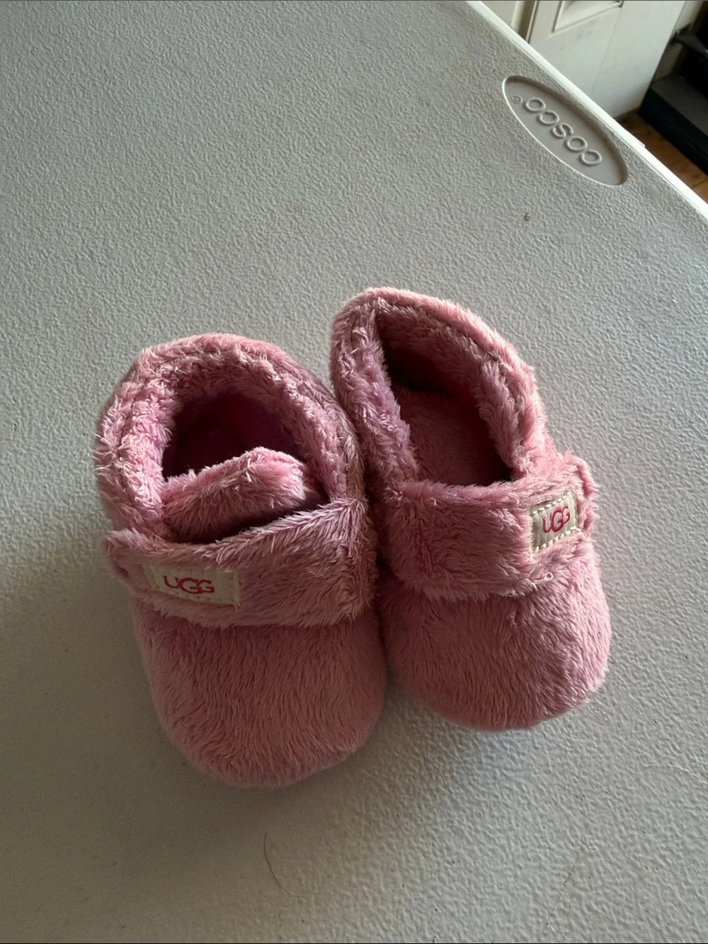 UGG Pink Plush Baby Walker Slippers